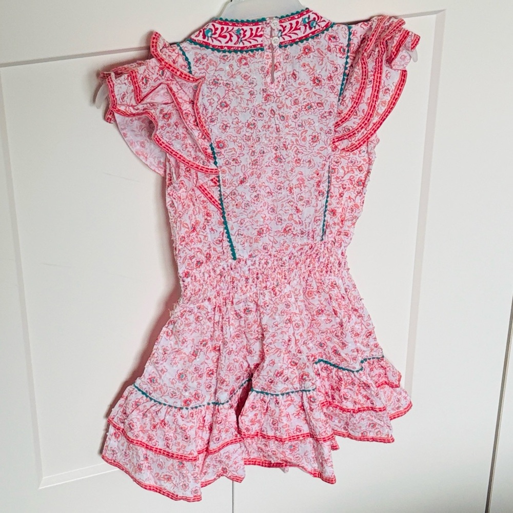 NWT [Poupette St Barth] Camila Mini Ruffle Dress in Pink Anemone Little Girls 4 - Picture 8 of 9